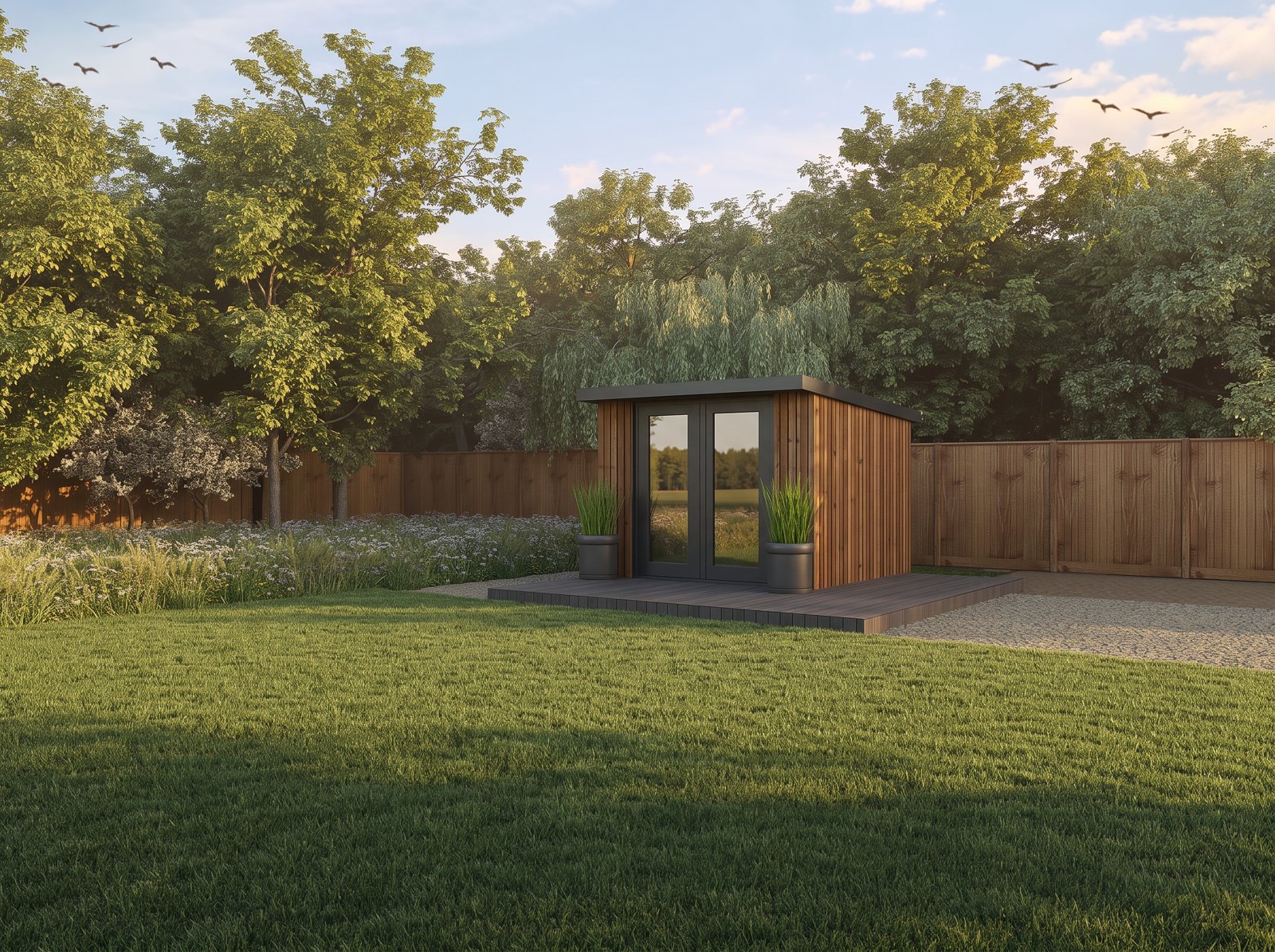 Garden room plan 3m x 3m Enclosed Corner