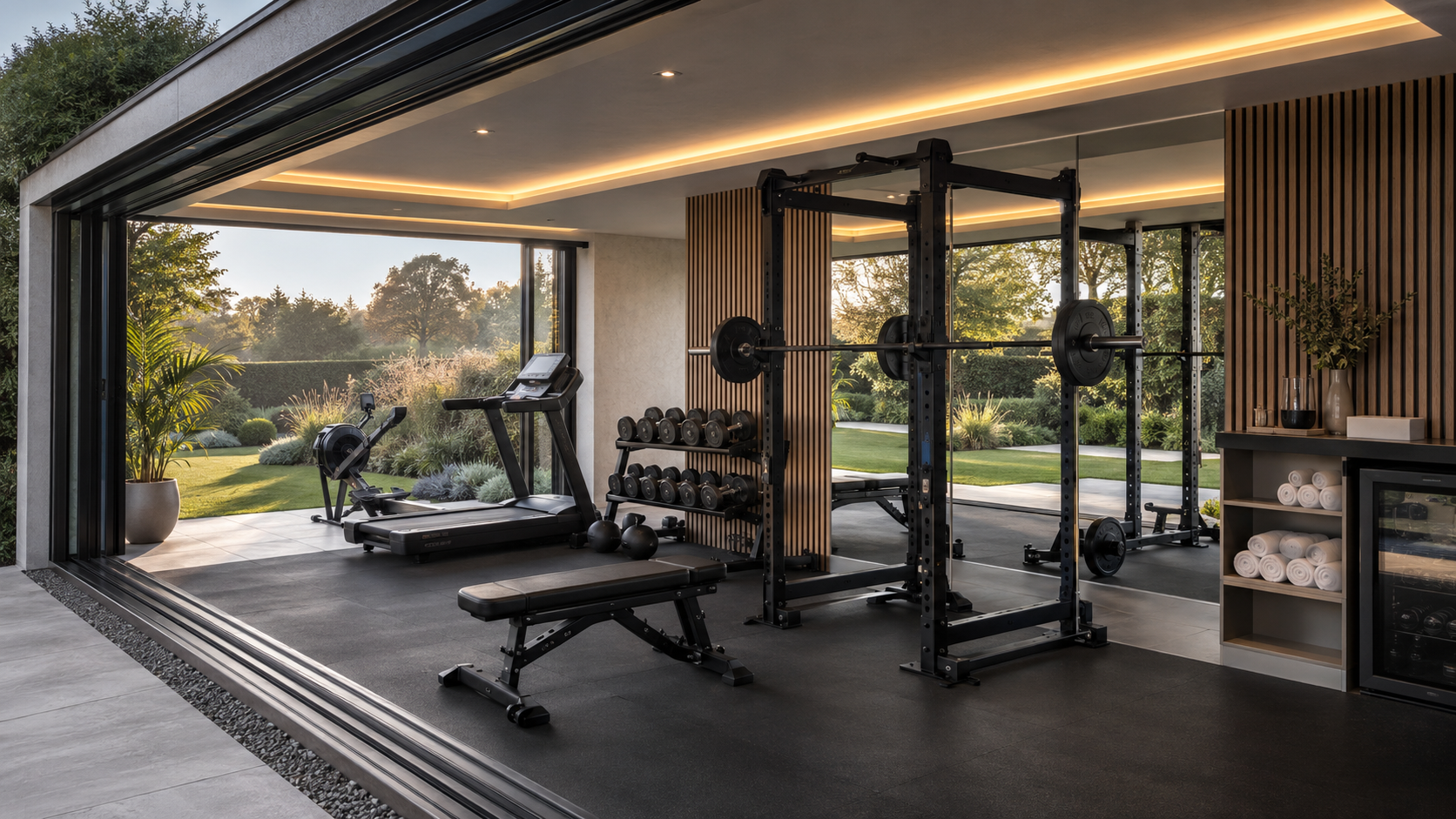 Luxury garden room home gym