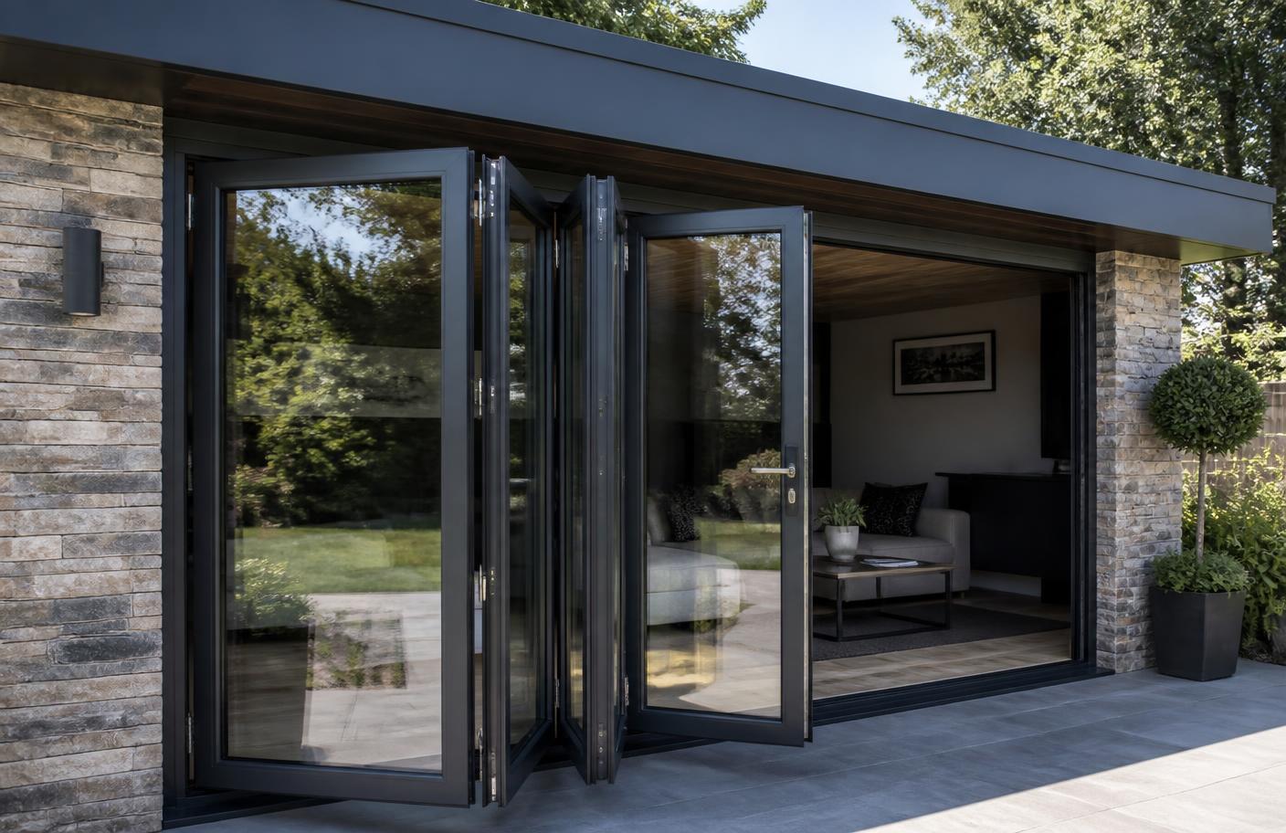 Aluminium glazing on extension